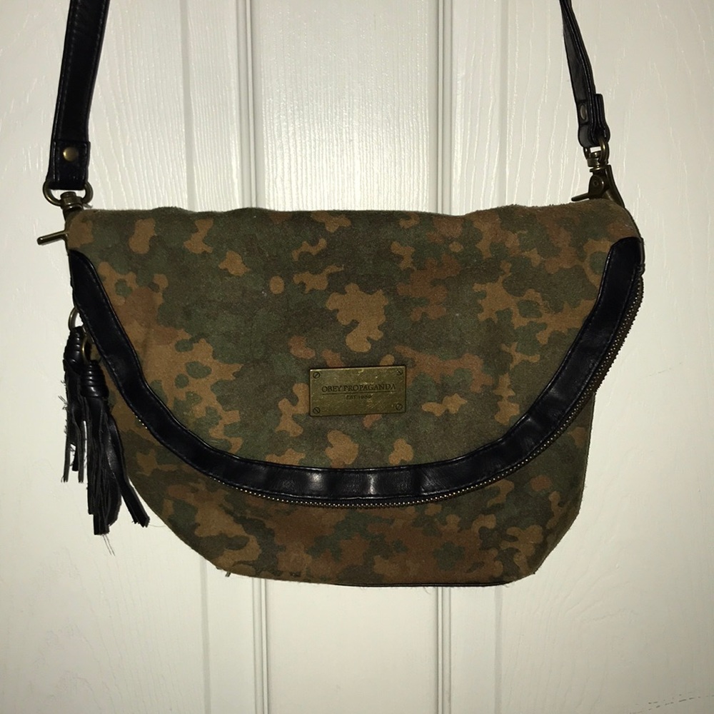 Obey camo cross body bag